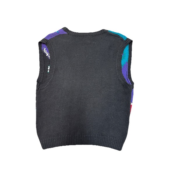 Vintage Koret Sport Grunge Knit Sweater Vest Granny Flowers Women's Size XL - Picture 4 of 4